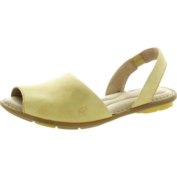 Born Womens Yellow Solid Leather Flatform Sandals New - Picture 1 of 3